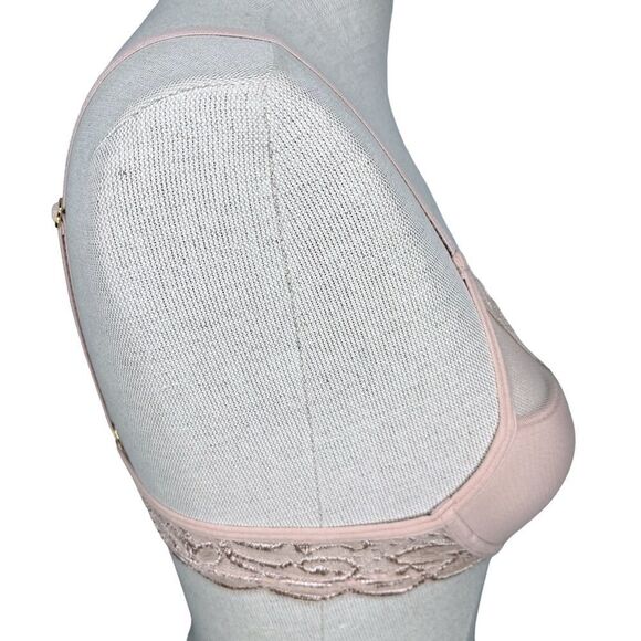 NWT Pepper Laidback Lace Bra sz 34AA * Sienna Rose Pink Underwire Mesh Overlay - Picture 5 of 7